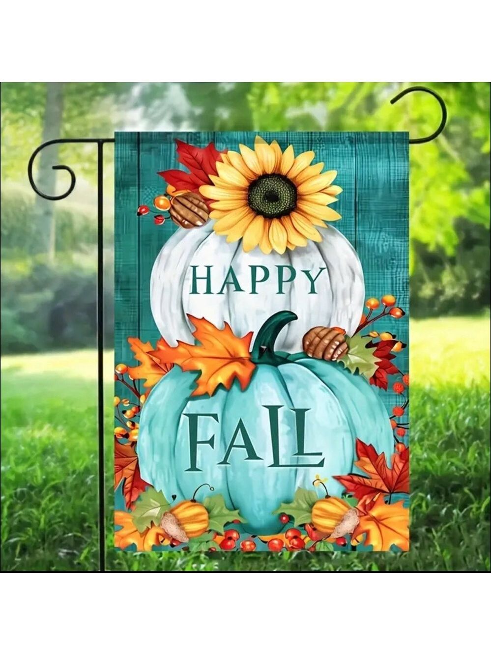 New Happy Fall Double Sided Garden Flag 12x18 Inch